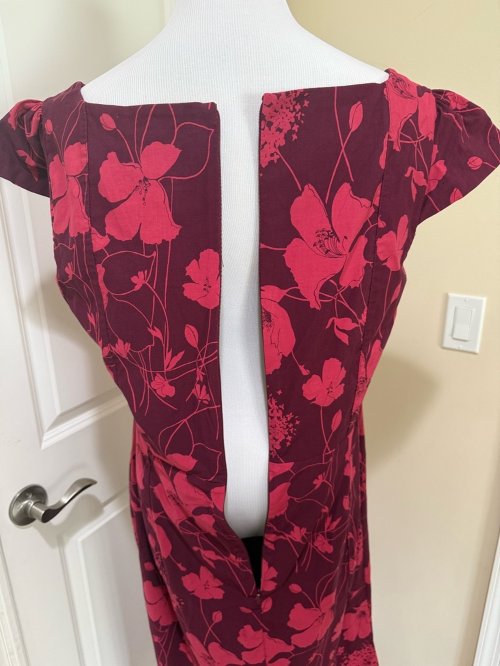 Anthropologie Red Floral Midi Dress - Picture 9 of 12